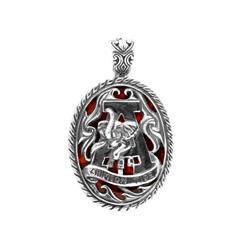 Sterling silver University of Alabama pendant with red paua shell.                                                                                                                                                                                        