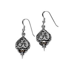 Alabama Crimson Tide earrings in sterling silver with elephant head.                                                                                                                                                                                      