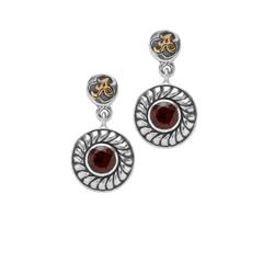 Alabama Crimson Tide earrings with garnet and 18K gold.                                                                                                                                                                                                   