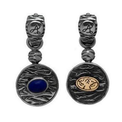 Auburn Tigers sterling silver charm / pendant with tiger stripes and blue lapis.                                                                                                                                                                          