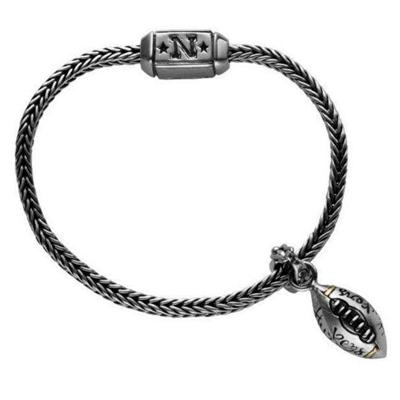 Nebraska Cornhuskers bracelet with football charm.                                                                                                                                                                                                        