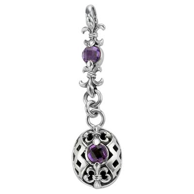 Louisiana cage pendant with amethysts and fleurs-de-lis.  Arista.                                                                                                                                                                                         