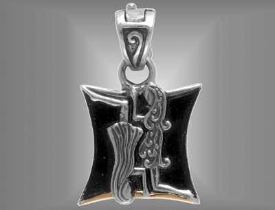 Sterling silver Gemini Twins charm pendant                                                                                                                                                                                                                