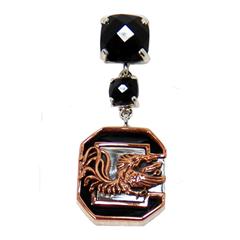 South Carolina Gamecocks pendant with black onyx.                                                                                                                                                                                                         