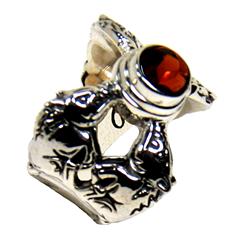 Razorbacks sterling silver ring with red stone.                                                                                                                                                                                                           