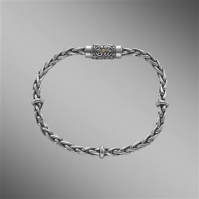 Sterling silver wheat chain bracelet with magnetic clasp.                                                                                                                                                                                                 