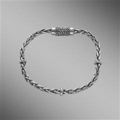 Sterling silver wheat chain bracelet with magnetic clasp.                                                                                                                                                                                                 