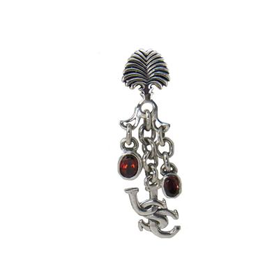 South Carolina sterling silver palmetto pendant with garnets.                                                                                                                                                                                             