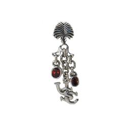 South Carolina sterling silver palmetto pendant with garnets.                                                                                                                                                                                             