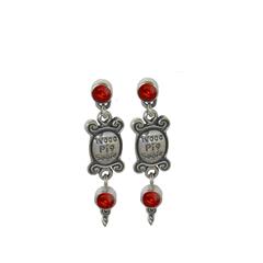 Arkansas WOOO PIG SOOIE earrings with red CZs.                                                                                                                                                                                                            