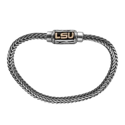 Silver LSU bracelet with gold on magnet clasp.  Arista.                                                                                                                                                                                                   