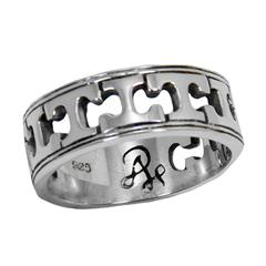 Tennessee Volunteers band ring in sterling silver.                                                                                                                                                                                                        