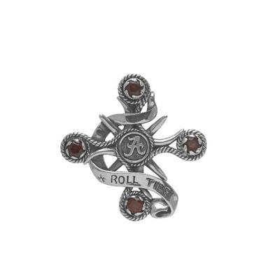 Roll Tide pendant in sterling silver with crimson garnets.                                                                                                                                                                                                