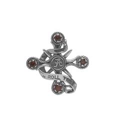 Roll Tide pendant in sterling silver with crimson garnets.                                                                                                                                                                                                