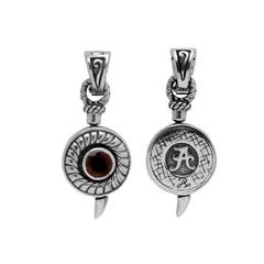 Alabama Crimson Tide garnet pendant in sterling silver rotates about tusk.                                                                                                                                                                                