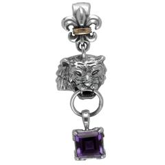 LSU Tiger pendant with amethyst. Arista.                                                                                                                                                                                                                  