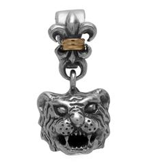 Tiger pendant.  Silver LSU charm with fleur-de-lis bail.    Arista.                                                                                                                                                                                       