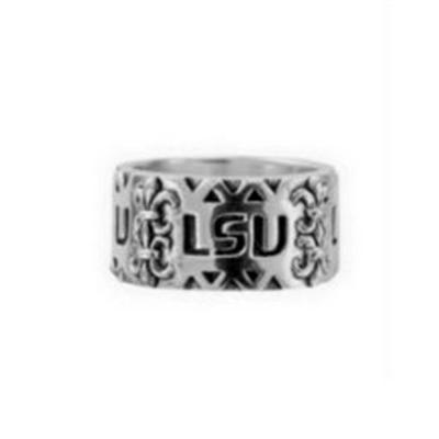 Silver LSU band ring.                                                                                                                                                                                                                                     