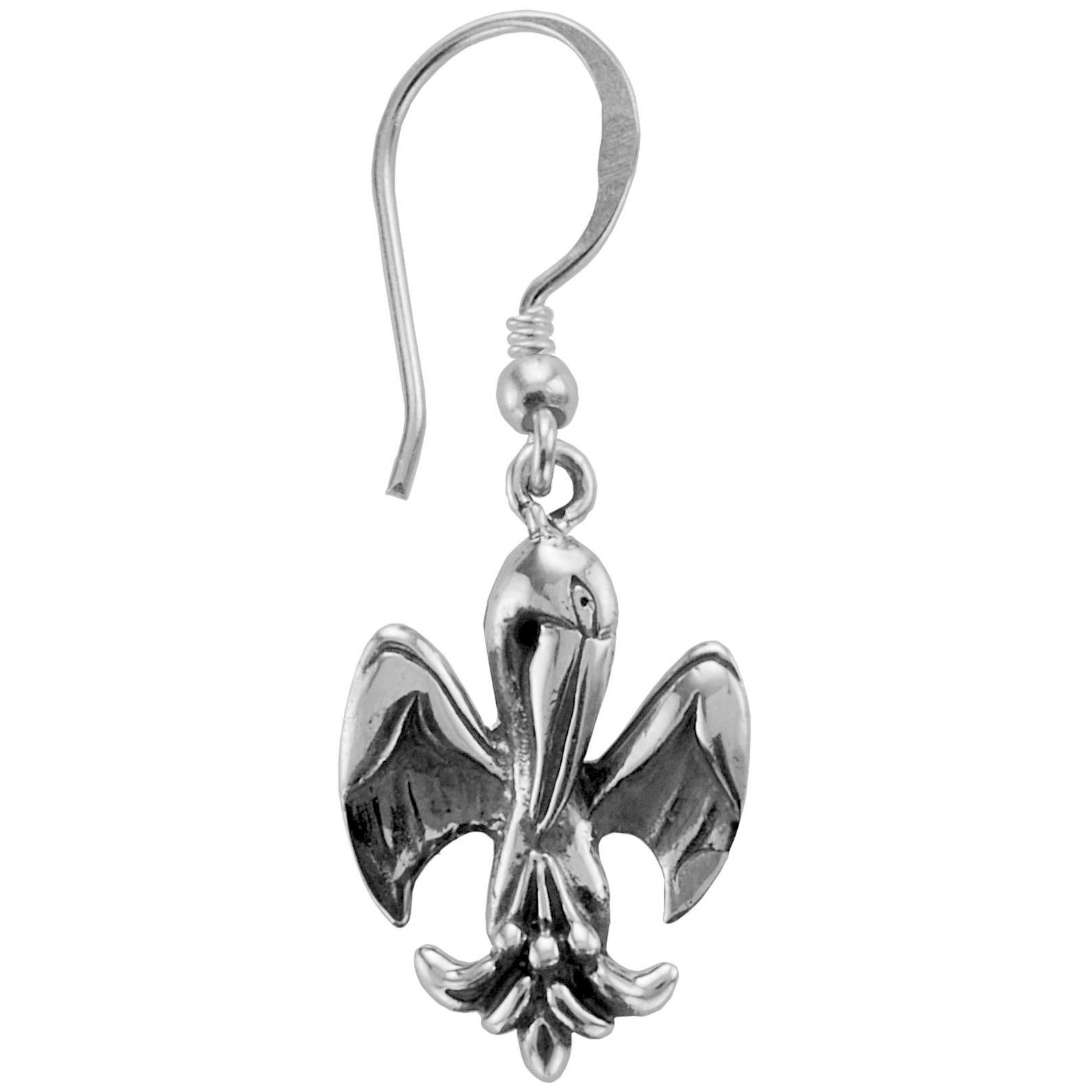 Louisiana pelican fleur-de-lis earring.                                                                                                                                                                                                                   