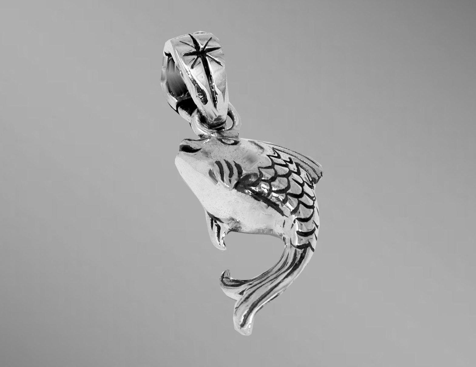 3D fish pendant charm.                                                                                                                                                                                                                                    