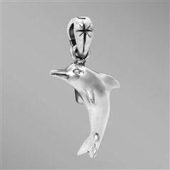 Sterling silver dolphin charm or pendant.                                                                                                                                                                                                                 