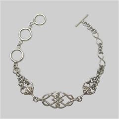 Silver eternal love knot bracelet with papyrus hearts                                                                                                                                                                                                     