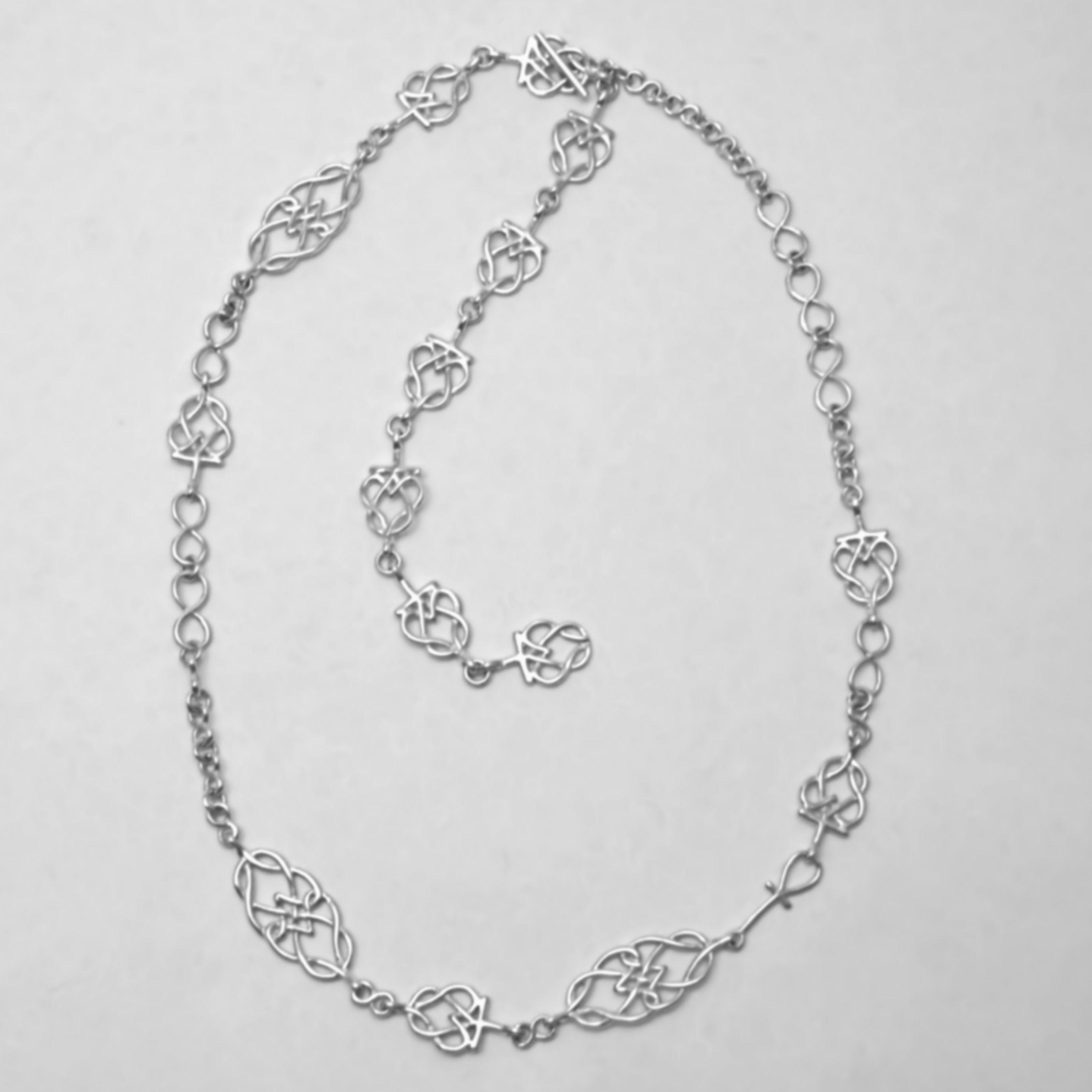 Eternal love knot necklace with hearts and ankhs                                                                                                                                                                                                          