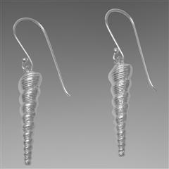 silver screw turritella earrings                                                                                                                                                                                                                          