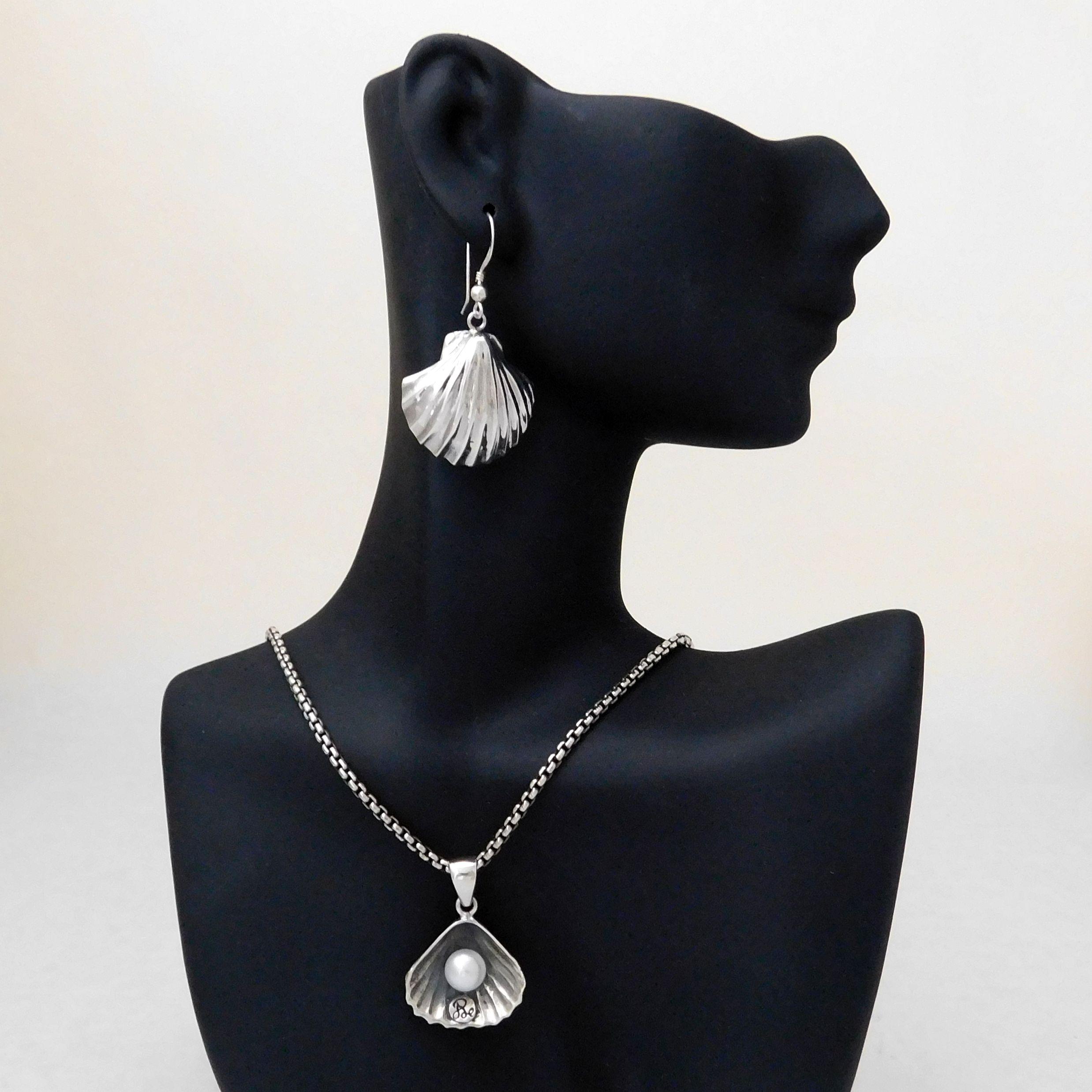 Sterling silver scallop and pearl jewelry.                                                                                                                                                                                                                